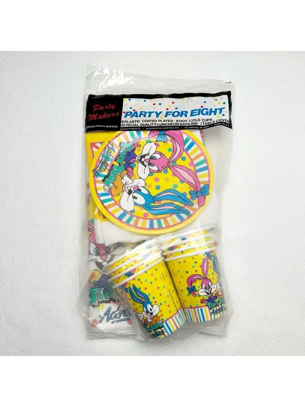 Vintage Looney tunes tiny toon adventures Birthday Party for eight plates napkin